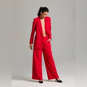 GABRIELLE UNION Wide Leg‎ Pants In Romantic Red Size Small
